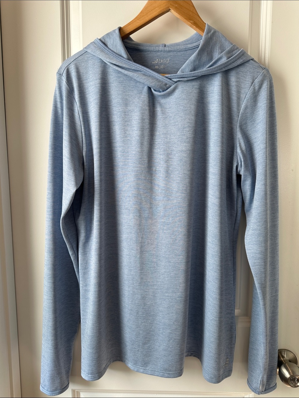 bcg Light Blue Long Sleeve Hooded Tee